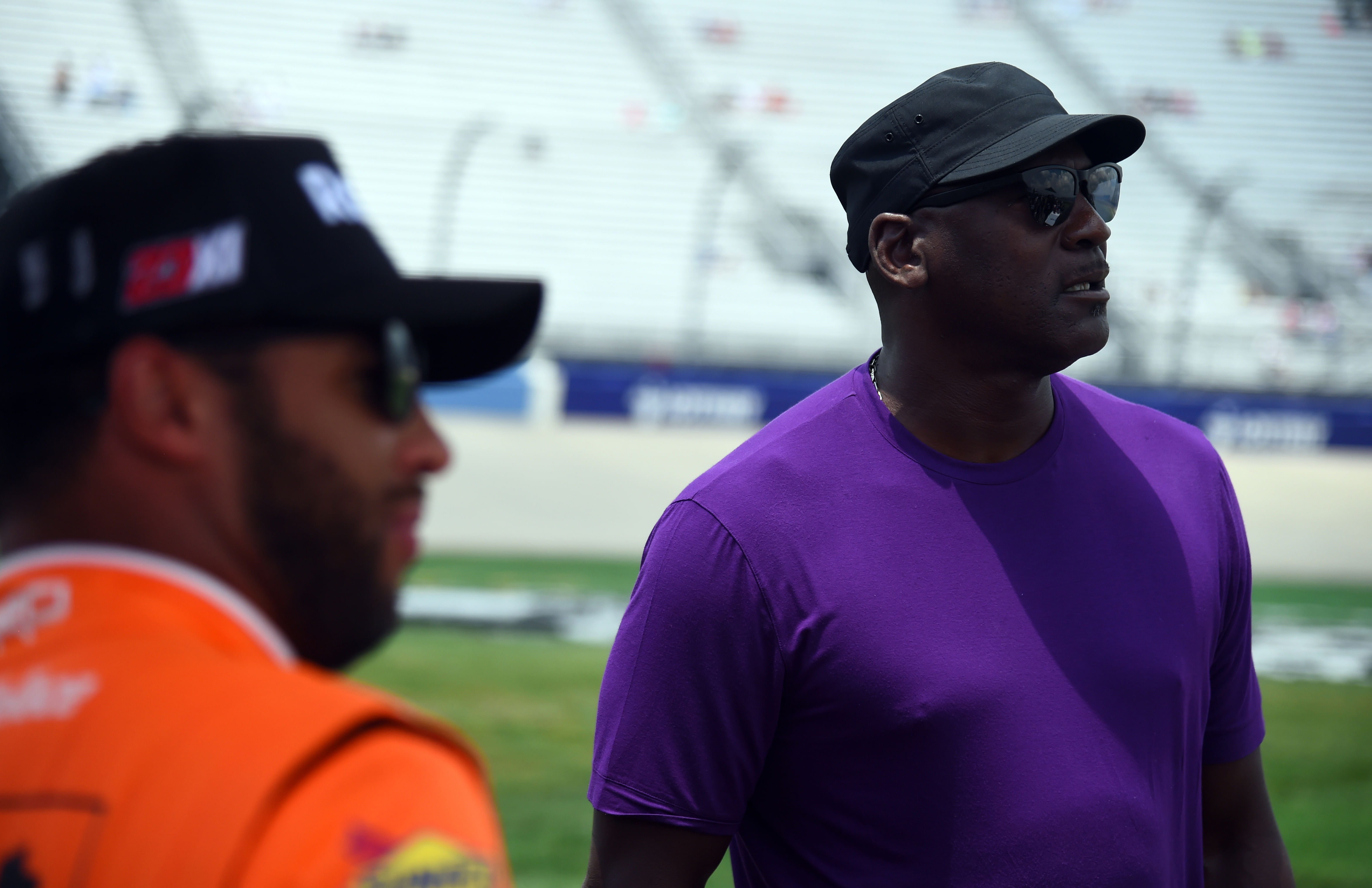 23XI driver Bubba Wallace (left) and 23XI co-owner Michael Jordan (right) - Source: Imagn
